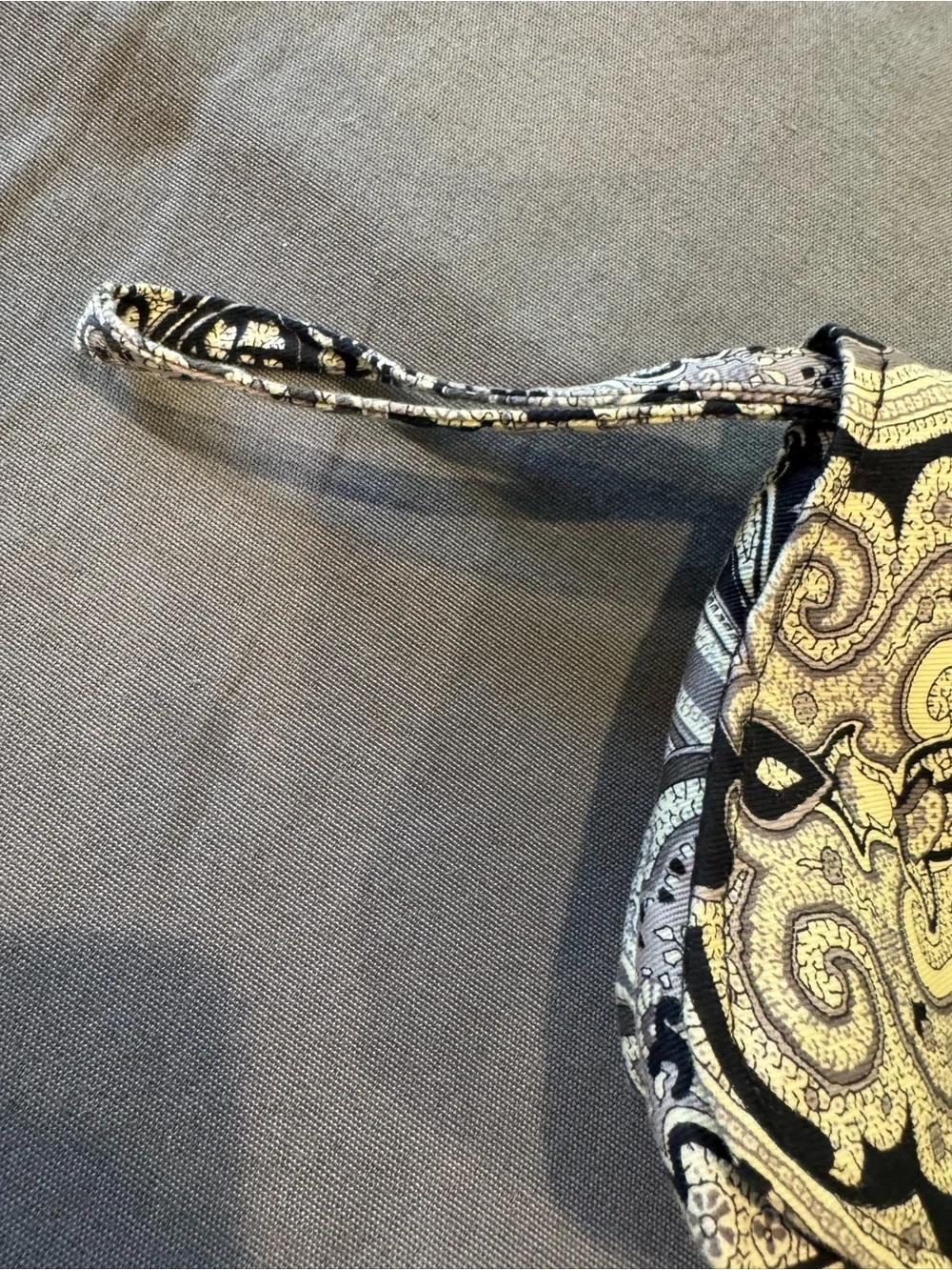Madison Black and Gold Paisley Wristlet Clutch
